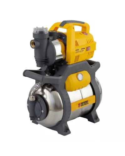 Насосная станция PSХ950X, Х-Pro, 950 Вт, 3300 л/ч, ресивер 24 л, подъем 38 м, нержавейка Denzel