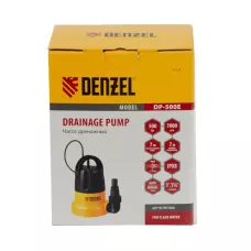 Дренажный насос DENZEL DP500E, 500 Вт, высота подъема 7 м, 7000 л/ч