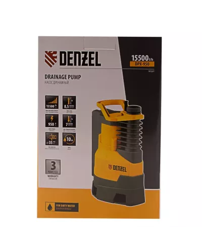 Дренажный насос DPХ950, Х-Pro, 950 Вт, подъем 8.5 м, 15500 л/ч Denzel