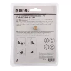 Набор для сварочных работ DENZEL 97557, 2 магнитных фиксатора, магнитная клемма «масса»
