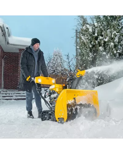 Бензиновая снегоуборочная машина SBL 711DT PRO, 420cc, гусеницы, эл.старт, блок. дифф.// Denzel