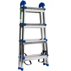 Стремянка двухсторонняя 4 ступени, сталь профиль, стальные ступени, Россия Сибртех