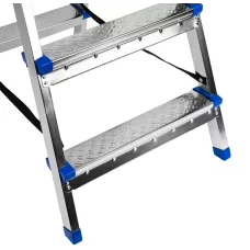 Стремянка двухсторонняя 4 ступени, сталь профиль, стальные ступени, Россия Сибртех