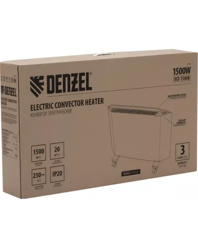 Конвектор электрический XCE-1500 B, 230 В, 1500 Вт, X-образный нагреватель Denzel