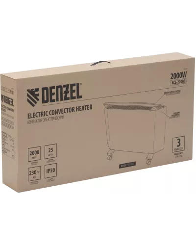 Конвектор электрический XCE-2000 B, 230 В, 2000 Вт, X-образный нагреватель Denzel