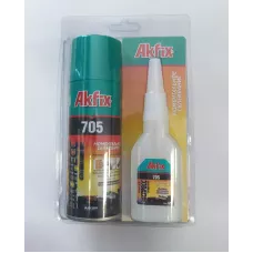 Суперклей цианоакрилатный AKFIX 705 двухкомпонентный клей 25 г, отвердитель 100 мл (AN705_25)