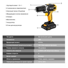 Дрель-шуруповерт аккумуляторная DKCD20FU-Li SET 63 DEKO 063-4175