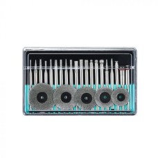 Набор шарошек и отрезных дисков с алмазным напылением для гравера + держатели RT25 (SET 25) DEKO 065-0681