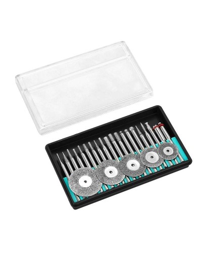 Набор шарошек и отрезных дисков с алмазным напылением для гравера + держатели RT25 (SET 25) DEKO 065-0681