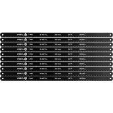 Полотно 300х12,6x0.65мм по металлу 24TPI bimetal M2 + D6A (10шт) "Vorel"