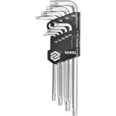 Ключи TORX с отверстием  T10-T50 (набор 9шт.) CrV "Vorel"