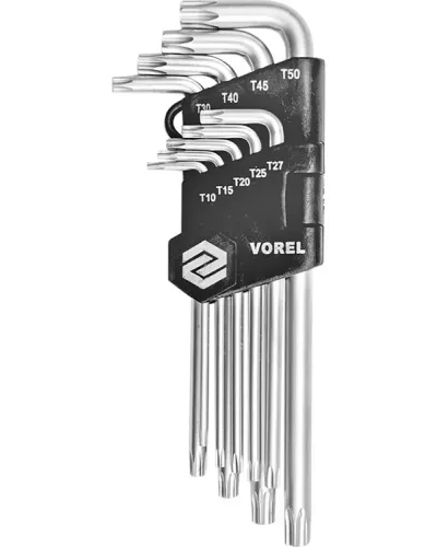 Ключи TORX с отверстием  T10-T50 (набор 9шт.) CrV 