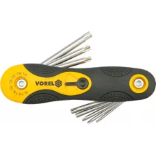 Ключи складные TORX с отверстием T9-T40 (набор 8шт.) "Vorel"