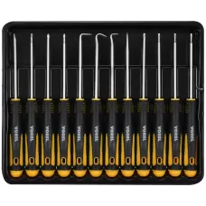 Отвёртки для точных рабор + крючки (набор 12пр.) "Vorel"