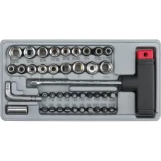 Отвёртка Т-образная + биты и головки (41пр.) CrV "Vorel"