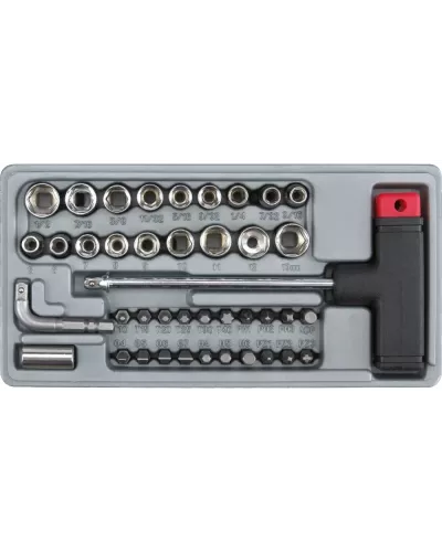 Отвёртка Т-образная + биты и головки (41пр.) CrV 