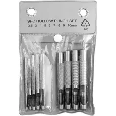 Пробойники для кожи 2,5-10мм (набор 9шт) "Vorel"