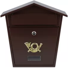 Ящик металлический почтовый 380х320х105мм коричневый "Vorel"