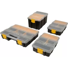 Ящики-органайзеры пластмассовые 290x220x60, 220x155x120, 220x155x60 мм (4шт) "Vorel"