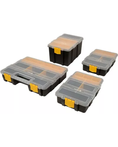 Ящики-органайзеры пластмассовые 290x220x60, 220x155x120, 220x155x60 мм (4шт) 