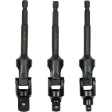 Переходники карданные для шуруповерта под головки 1/4", 3/8" и 1/2" (3шт.) "Yato"