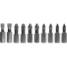 Биты в наборе 1/4"х25мм (10шт) S2 HRC58-61 "Yato"