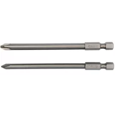Биты PH1; PH2 1/4"х100мм (2шт) S2 HRC58-62 "Yato"