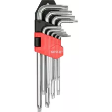 Ключи TORX с отверстием  T10-T50 (набор 9шт.) CrV "Yato"