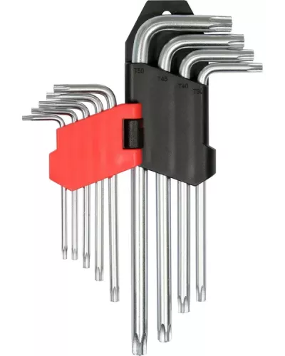 Ключи TORX с отверстием  T10-T50 (набор 9шт.) CrV 