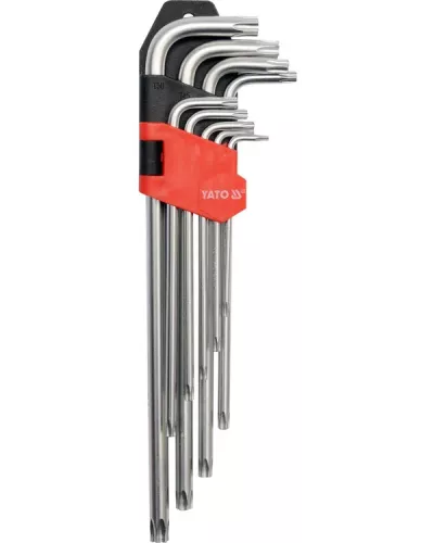 Ключи TORX с отверстием  T10-T50 удлиненные (набор 9шт.) CrV 