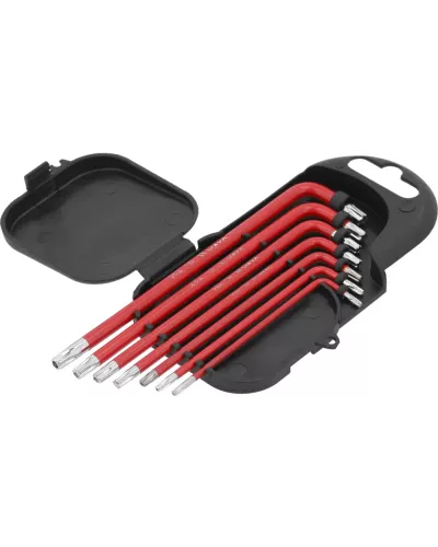 Ключи TORX с отверстием T9-T30 красные (набор 7пр.) S2 