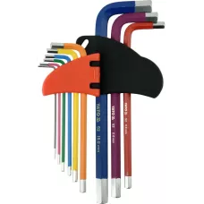 Ключи шестигранные 1,5-10мм разноцветные (набор 9шт.) S2 HRC58-62 "Yato"