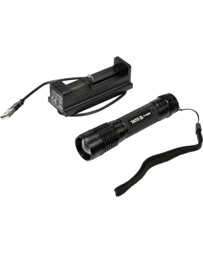 Фонарик 1204х27мм (6W, 500lm, 3.7V, USB, IPX7, zoom) 