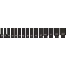 Головки торцевые ударные 1/2" 10-32мм L78мм СrMo (набор 15пр.) "Yato"