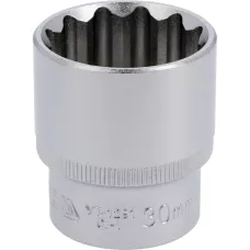 Головка торцевая 1/2" 12гр. 30мм L42мм CrV "Yato"