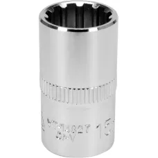 Головка торцевая spline 1/2" 6гр. 15мм L38мм CrV на держателе "Yato"