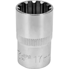 Головка торцевая spline 1/2" 6гр. 17мм L38мм CrV на держателе "Yato"