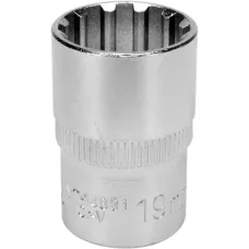 Головка торцевая spline 1/2" 6гр. 19мм L38мм CrV на держателе "Yato"