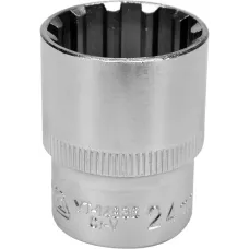 Головка торцевая spline 1/2" 6гр. 24мм L38мм CrV на держателе "Yato"