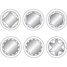 Головка торцевая spline 1/2" 6гр. 24мм L38мм CrV на держателе "Yato"