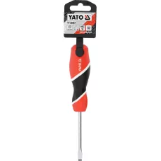Отвертка шлицевая магнитная 5х75мм S2 HRC58 "Yato"