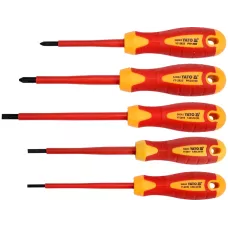 Отвёртки изолированные 1000V (набор 5пр.) S2 HRC56-60 "Yato"