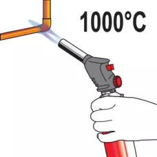 Горелка газовая на цанговый баллон с пьезоподжигом 1000С, 1,0 кВт, 73 г/ч "Yato"