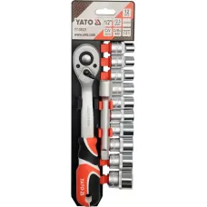 Набор инструмента (головки + трещотка 1/2") 12пр. CrV "Yato"