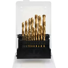 Сверла по металлу спиральные 1-10мм HSS-TiN (набор  19пр.) "Yato"