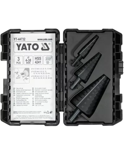 Сверла по металлу ступенчатые 4-38мм HSS 4241 (набор 3пр.) 