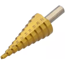 Сверло по металлу ступенчатое  4-22мм HSS-TiN "Yato"