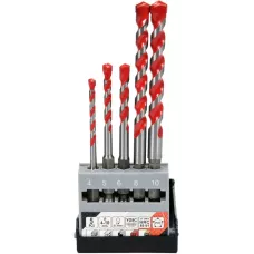 Сверла универсальные по металлу, бетону, дереву и керамике 4-10мм с хвостовиком HEX (набор 5шт)