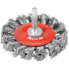 Щётка-крацовка торцевая крученная 75мм со стержнем "Yato"