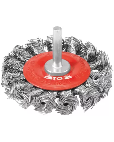 Щётка-крацовка торцевая крученная 75мм со стержнем 